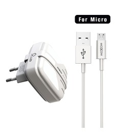Зарядний пристрій MOXOM HC-02 + MicroUSB-кабель (Білий)